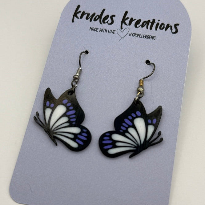 π¦ Purple Accent Butterfly Earrings