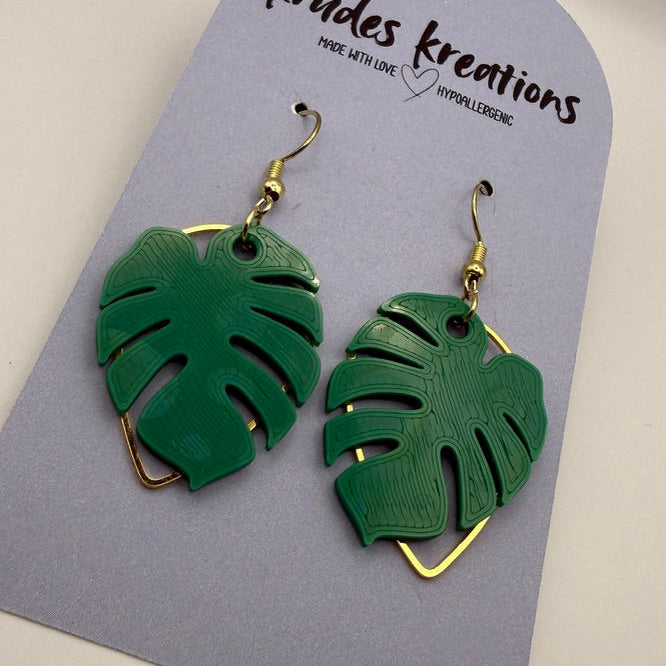 Monstera Leaf Earrings