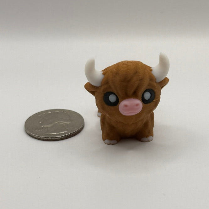 Mini Flexi Highland Cow — Tiny, Wiggly, and Fluffily Fierce