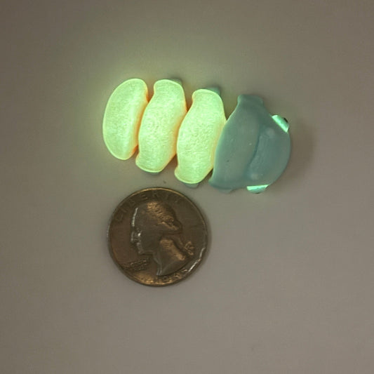 Mini Flexi Glow-in-the-Dark Grub Worm — Small, Squishy, and Night-Time Magical