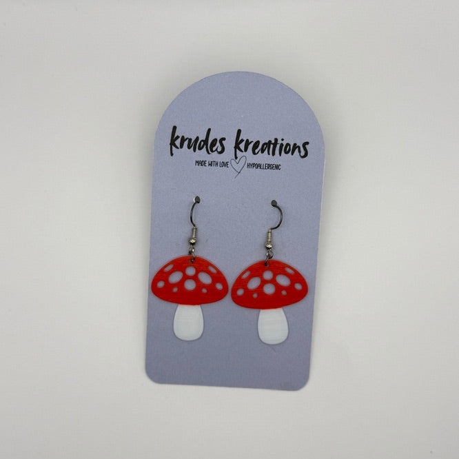 Whimsical Mushroom Dangle Earrings