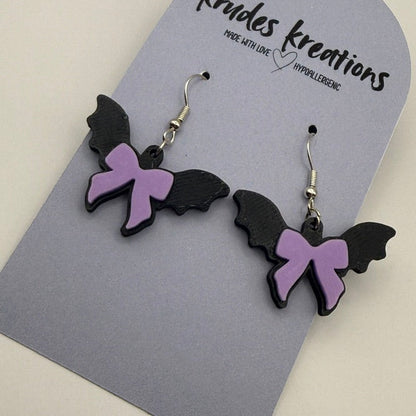 🦇 Lilith’s Bat Bow Earrings