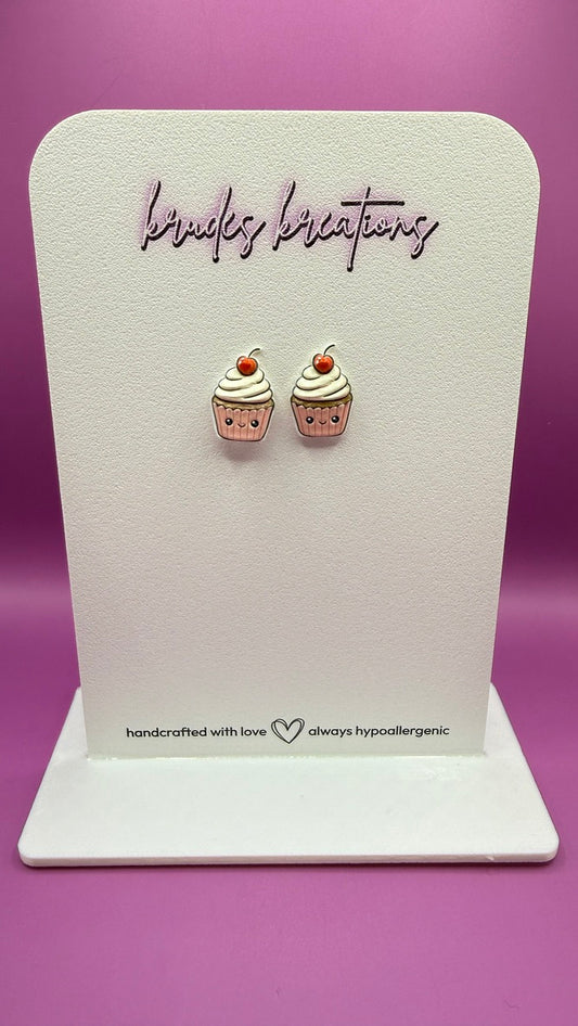 UV Printed Cutie Cupcake Earrings