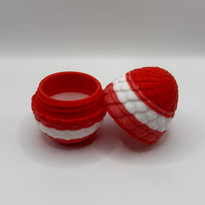 Mini Dragon-Scale Egg Container — Red & White