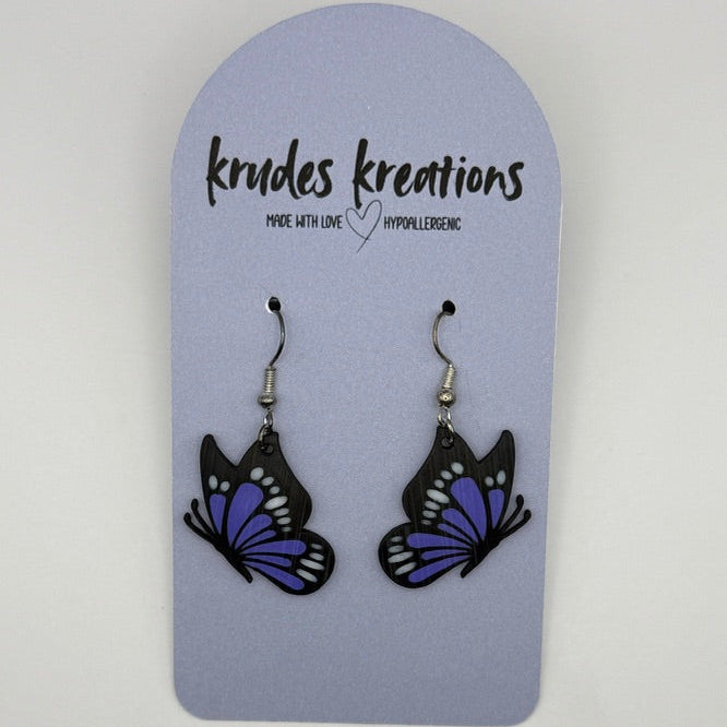 🦋 Deep Purple Butterfly Earrings