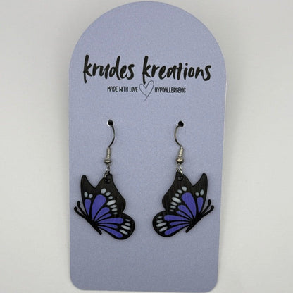 🦋 Deep Purple Butterfly Earrings
