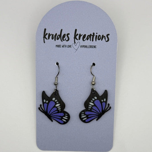 🦋 Deep Purple Butterfly Earrings