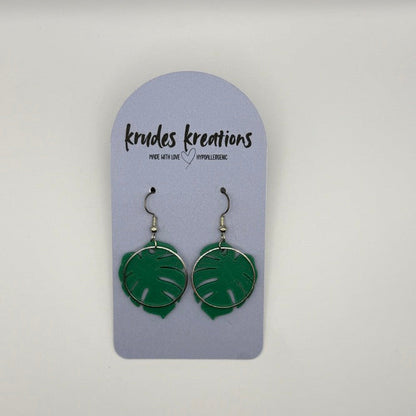 Monstera Leaf Earrings