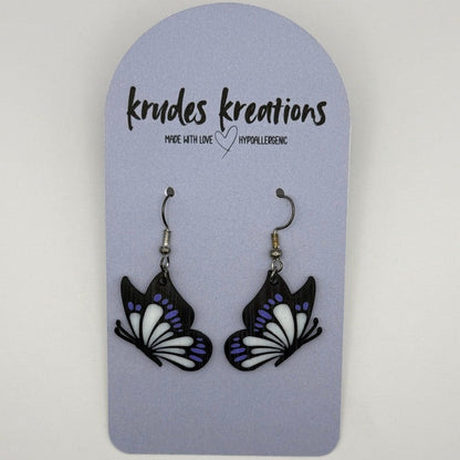 🦋 Purple Accent Butterfly Earrings
