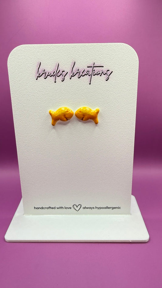 Realistic UV Printed Goldfish Earrings