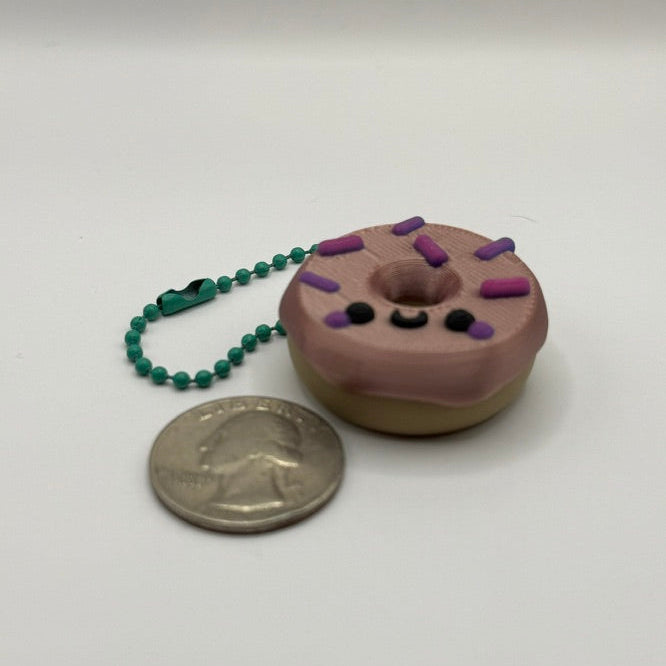 Cute Donut Keychain – Kawaii Sprinkle Mini Charm