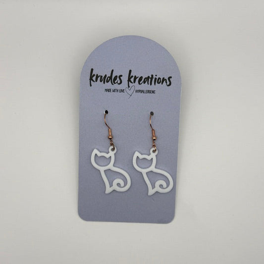 ✨ Outline Cat Earrings – Minimal & Cute