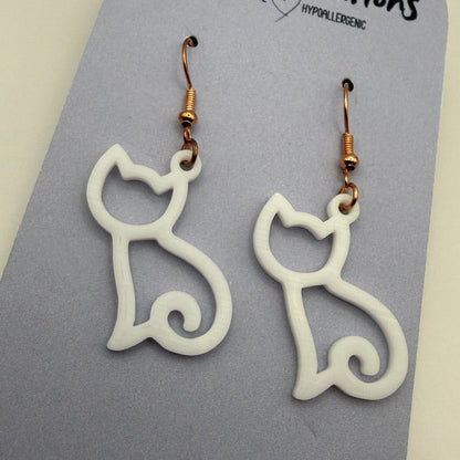 ✨ Outline Cat Earrings – Minimal & Cute