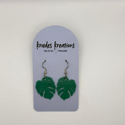 Monstera Leaf Earrings