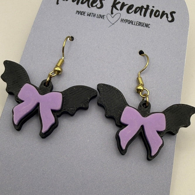 🦇 Lilith’s Bat Bow Earrings