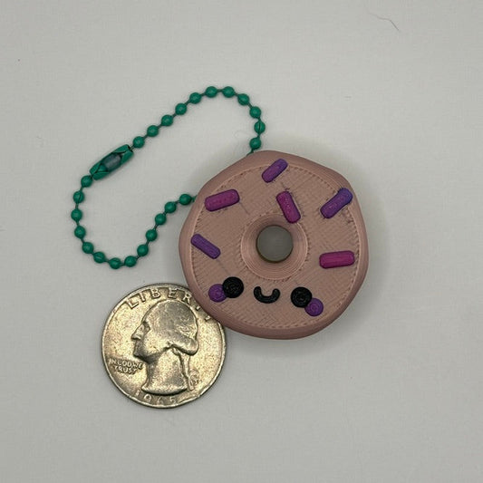 Cute Donut Keychain – Kawaii Sprinkle Mini Charm