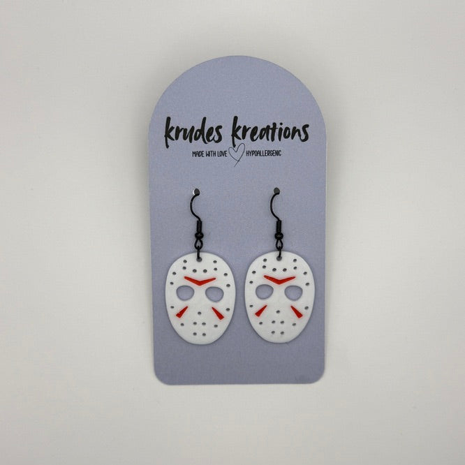 Jason-Inspired Mask Earrings