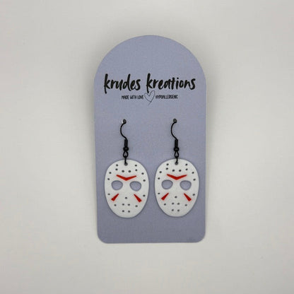 Jason-Inspired Mask Earrings