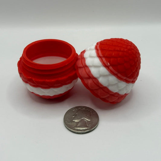 Mini Dragon-Scale Egg Container — Red & White