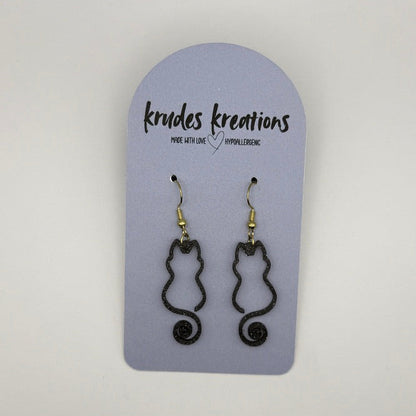 ✨ Sparkly Spiral Cat Earrings