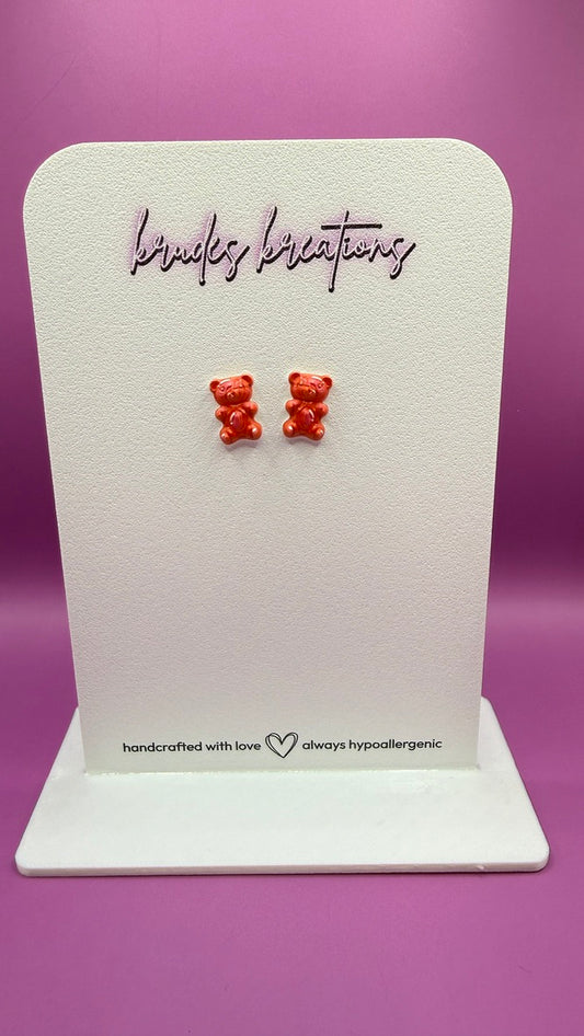 Realistic UV Printed Gummy Bear Earrings