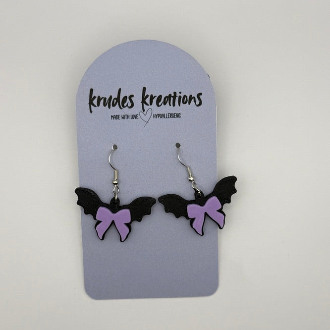 🦇 Lilith’s Bat Bow Earrings