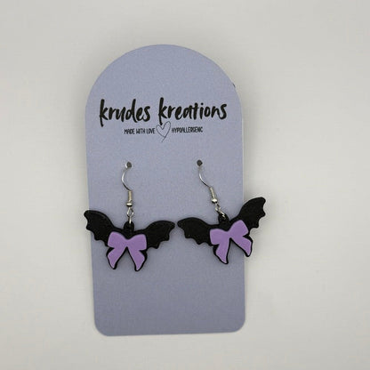 🦇 Lilith’s Bat Bow Earrings