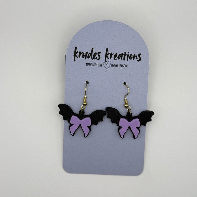 🦇 Lilith’s Bat Bow Earrings