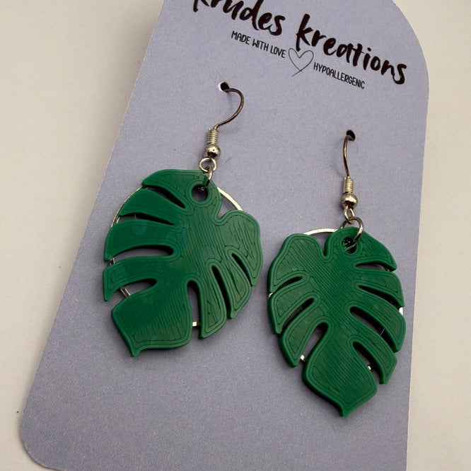 Monstera Leaf Earrings