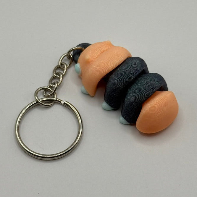 Glow-in-the-Dark Grub Worm Keychain – Cute Creepy Crawly Fidget Friend