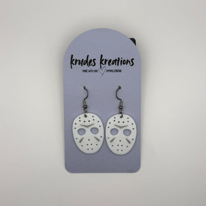 Jason-Inspired Mask Earrings