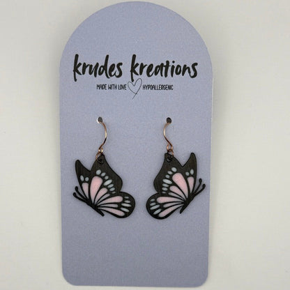 🦋 Pink Wing Butterfly Earrings