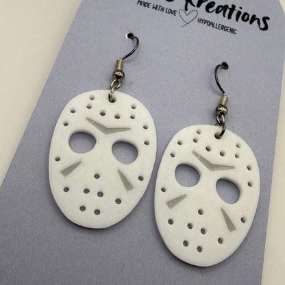 Jason-Inspired Mask Earrings