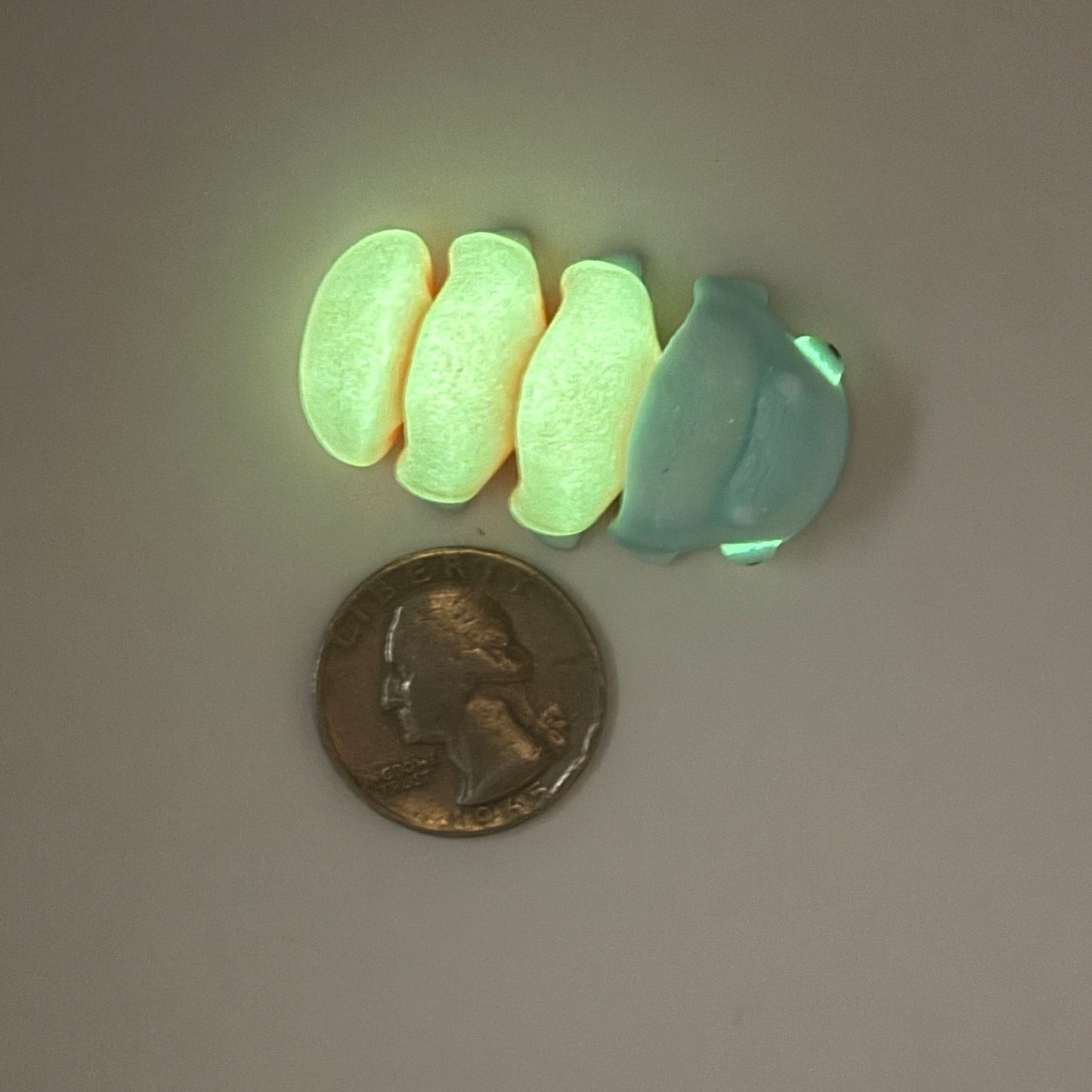 Mini Flexi Glow-in-the-Dark Grub Worm — Small, Squishy, and Night-Time Magical