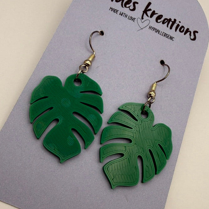 Monstera Leaf Earrings