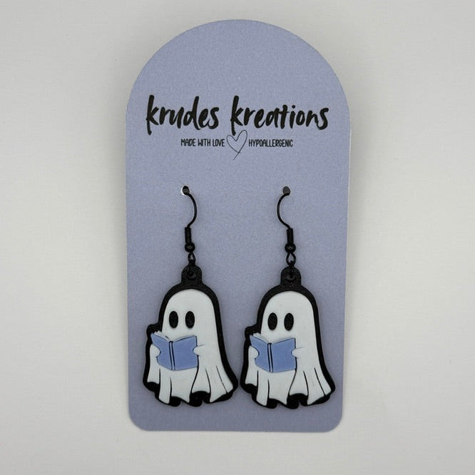📚👻 Bookish Ghost Earrings