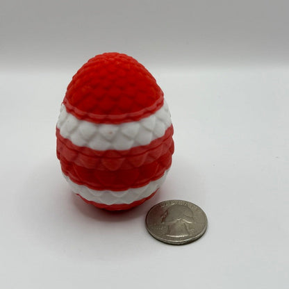 Mini Dragon-Scale Egg Container — Red & White