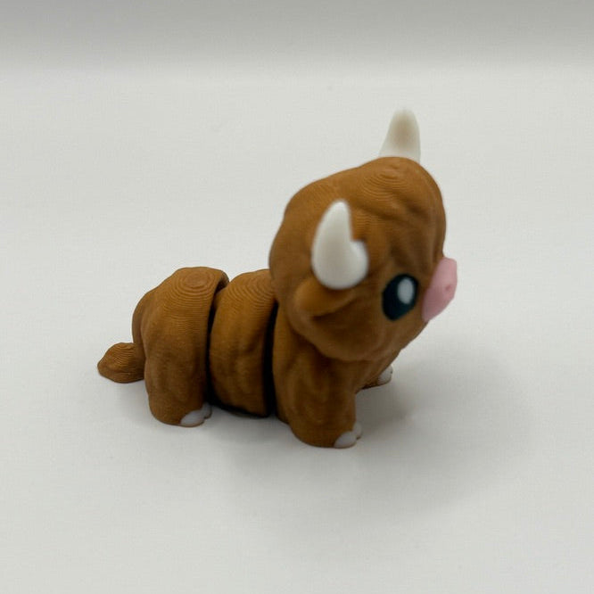 Mini Flexi Highland Cow — Tiny, Wiggly, and Fluffily Fierce