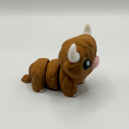 Mini Flexi Highland Cow — Tiny, Wiggly, and Fluffily Fierce