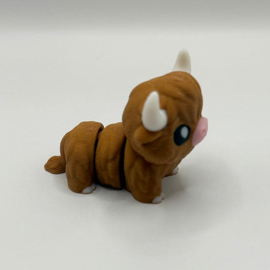Mini Flexi Highland Cow — Tiny, Wiggly, and Fluffily Fierce