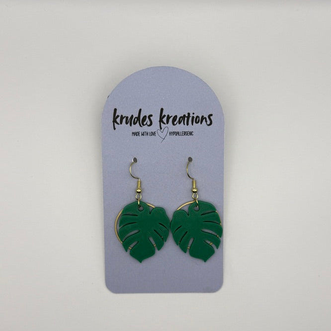 Monstera Leaf Earrings