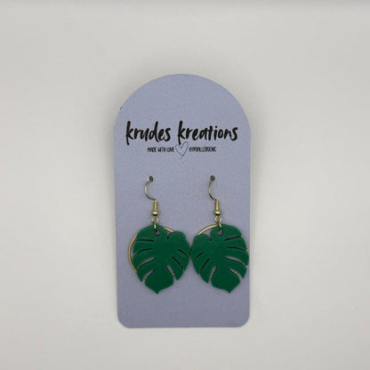 Monstera Leaf Earrings