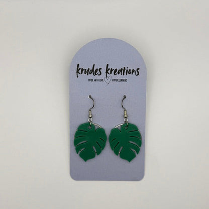 Monstera Leaf Earrings