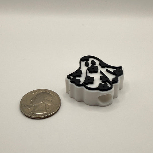Floral Ghost Straw Topper – Cute 3D Printed Boho Spooky Drink Accessory