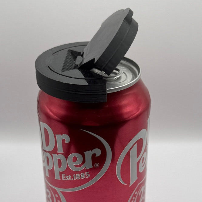 Snap-On Soda Can Topper — Reusable Flip Lid Cover