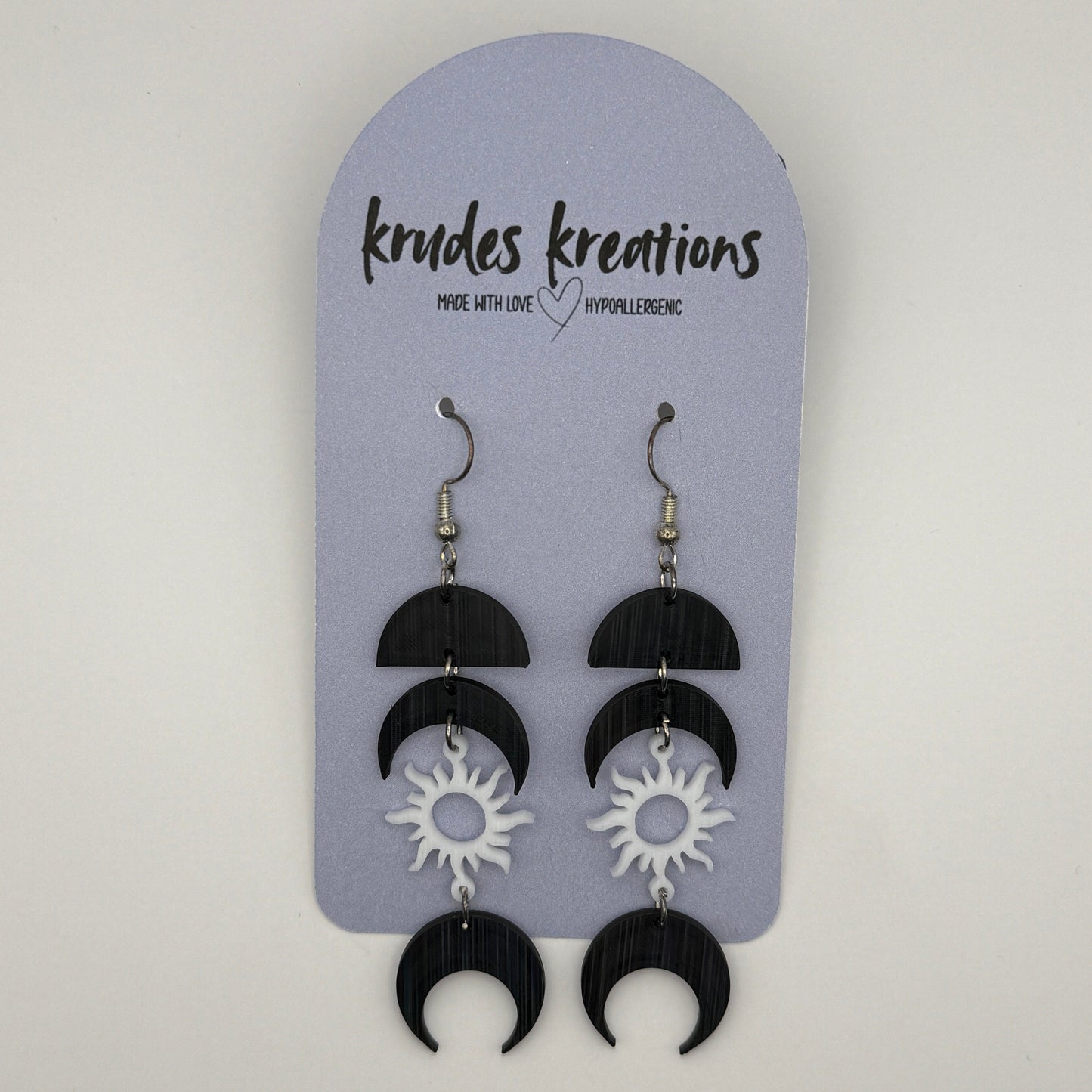 🌙✨ Lunar Sunburst Dangle Earrings