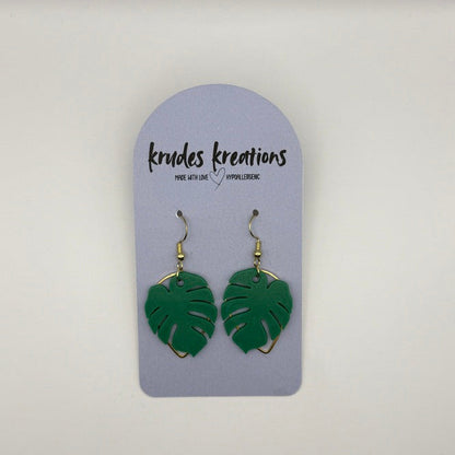 Monstera Leaf Earrings