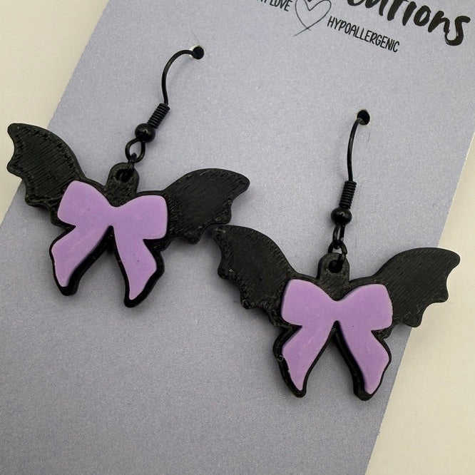 🦇 Lilith’s Bat Bow Earrings
