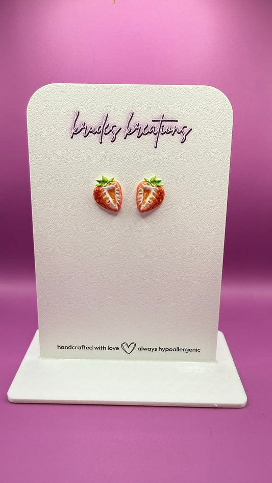 Realistic UV Printed Strawberry Earrings