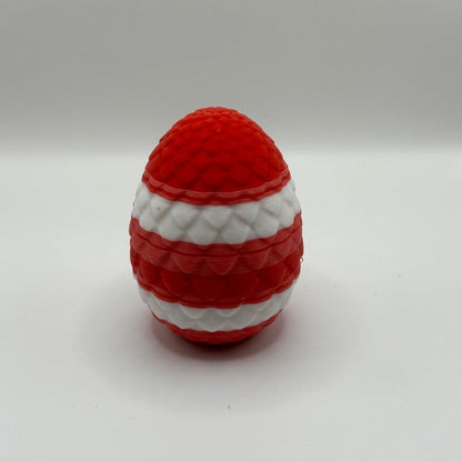 Mini Dragon-Scale Egg Container — Red & White